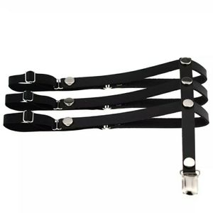 Faux Leather Triple Band Garter Belts